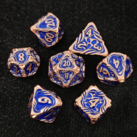 Jeu de dés polyédriques Swirl Frame 7 pièces pour RPG et DND avec chiffres en relief pour jeux de rôle sur table