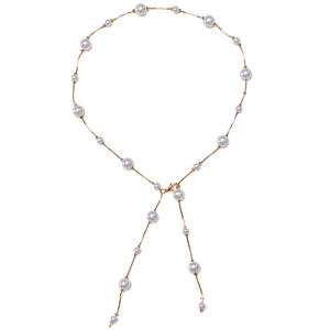 Pearl Necklace And <b>Bracelet</b> <b>Set</b> Imitation Pearl Tassel Design Multi Layer Party Jewelry For Women - Product Image 5