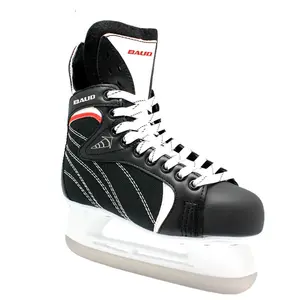 热销加拿大风格中国工厂专业制造黑色冰球鞋用于曲棍球队