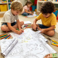 Rollo de Papel de Dibujo Ecológico para Niños, Papel de Dibujo de Alta Calidad y Densidad para Caballete