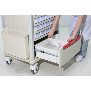 EM-ET110 plastique de haute qualité médecine soins infirmiers <span class=keywords><strong>ABS</strong></span> d'urgence 6 tiroirs médicaments chariot chariot à médicaments - Product Image 5