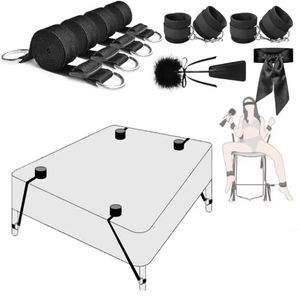 Ensemble de bondage varié avec attaches de lit, sangles d'ouverture des jambes, menottes, pagaie de fessée et kit de retenue, jouet sexuel pour couple - Product Image 6