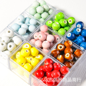 Jingdezhen Ceramic Round Beads 10mm Solid Color Loose Beads For Bracelet Making DIY Jewelry Accessories - Product Image 1