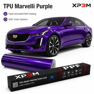 Film de protection de peinture (PPF) en vinyle TPU brillant OEM XP3M Marley Purple 7,5 mil, auto-réparant, anti-rayures, anti-jaunissement, avec canaux de libération d'air - Product Image 1