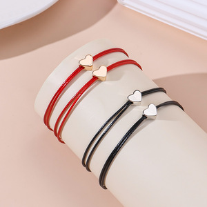 New Hình Trái Tim Quyến Rũ Vòng Đeo Tay Đơn Giản Tình Yêu Vài Tình Bạn Đồ Trang Sức Với Thẻ - Product Image 4