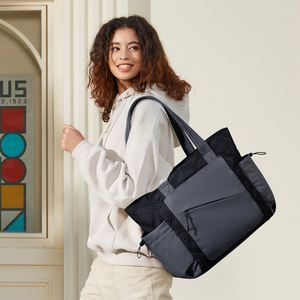 Puffer Tote Bag for Women Quilted <b>Shopping</b> Bag with Zipper <b>Small</b> Tote HandBags for Work Travel - Product Image 2