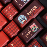 Jolies touches de clavier rouges à thème, 129 touches, profil Cherry, pour clavier mécanique à commutateurs Mx 61/87/104/108