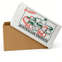 Boîte d'expédition de fruits en carton ondulé kraft personnalisée avec logo, pour avocat, myrtille, banane, fruits et légumes