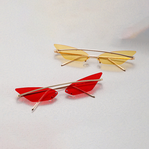 Nuevo diseño de lujo pequeño ojo de gato sin marco personalidad gafas de sol para hombres y mujeres estilo único de moda gafas de sol - Product Image 2