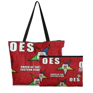 Sac à main et trousse de maquillage POD Dropship Versatile Tote Bag Sets 2pcs Dupont Paper Carryall for Women Commande of the Eastern Star Lady - Product Image 3