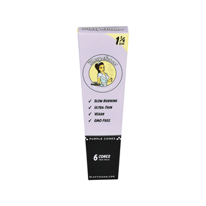 Blazy Susan toilet paper cones, purple, 1 1/4 size (6 per pack) + RSV spoon card (21 packs in the whole <b>box</b> Rolling paper - Product Image 3
