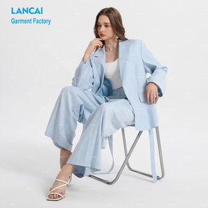 Fabricant <span class=keywords><strong>de</strong></span> vêtements cousus et coupés sur mesure coordonnés en gros blazer <span class=keywords><strong>de</strong></span> bureau uni et ensembles <span class=keywords><strong>de</strong></span> costumes pantalons assortis <span class=keywords><strong>pour</strong></span> femmes - Product Image 6