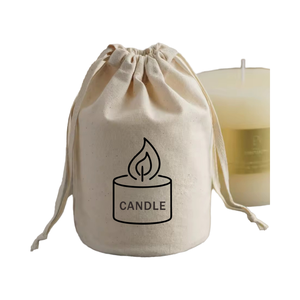 Custom Logo Printed Eco-Friendly Muslin <b>Drawstring</b> Gift Bag Recyclable Cotton Candle Cup Bottom <b>Pouch</b> for Candy Makeup 4 Made - Product Image 4