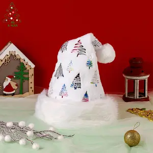 KG Trang Trí Giáng Sinh Sẵn Sàng Giao Hàng Noel Natale Sombreros De Navidad Mũ Giáng Sinh Bằng Nhung In Nhiệt Mũ Ông Già Noel Cho Người Lớn