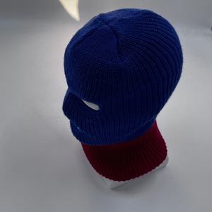 Máscara de esquí de material acrílico de punto al por mayor sombrero de máscara de Ciclismo de cara completa de 3 agujeros con bolsa de dólar blanco bordada - Product Image 4