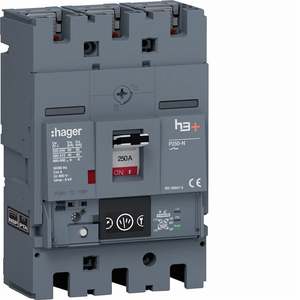 HNT250NR ปรับแต่งได้ด้วยเซอร์กิตเบรกเกอร์แบบหล่อขึ้นรูปของ Hagers รุ่น h3+ P250 LSIG Energy 3P 40kA 250A - Product Image 1