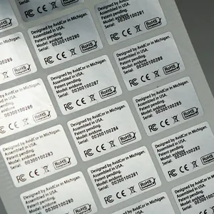 Productos electrónicos personalizables, número de serie, etiqueta de seguridad autoadhesiva a prueba de manipulaciones, etiqueta NULA de garantía