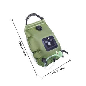 <b>20L</b> Pvc Portable Outdoor Travel Solar Camping Shower <b>Bag</b> Hanging Shower Tote <b>Bag</b> With Removable Hose Switchable Shower Head - Product Image 2