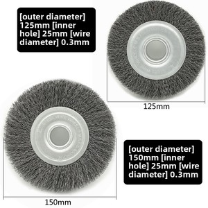 <span class=keywords><strong>Brosse</strong></span> plate en fil d'acier au carbone pour le polissage, l'élimination de la rouille et le décapage de la peinture, diamètres 75-200 mm, fourniture d'usine - Product Image 3