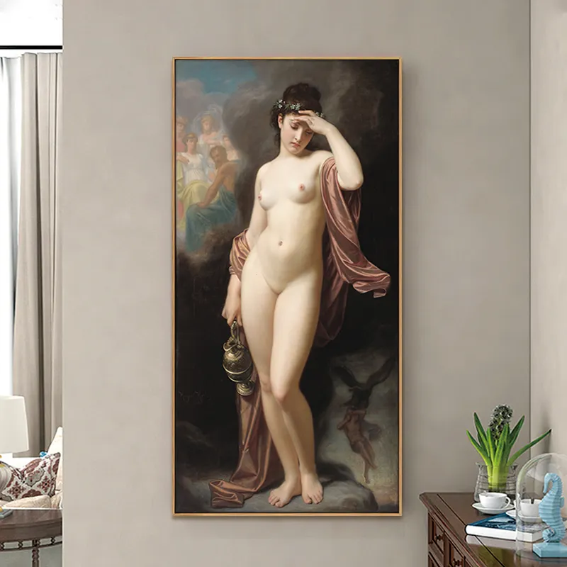 Classical Painting on Canvas Posters and Prints Wall Art Picture for Living Room Home Decor Nordic Semi Nude Paintings Women