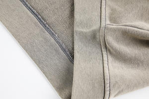 Venta al por mayor de luz de lujo Retro Street Hoodie Jacket Damaged Washed <span class=keywords><strong>Sudadera</strong></span> con capucha de los hombres cremallera pulóver 100% suéter de algodón - Product Image 6