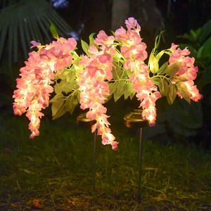 Vente en gros en usine de décoration de fleurs de glycine artificielles extérieures à énergie solaire adaptées aux terrasses de <span class=keywords><strong>jardin</strong></span> extérieures - Product Image 2