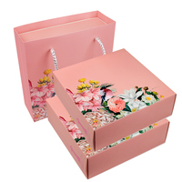 Boîte à gâteaux de lune de luxe au design personnalisé, rose, avec tiroir, trou et poignée pour cupcakes, biscuits chinois, emballage