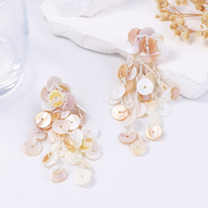 Fashionable Circle Shell Stitching <b>Holiday</b> Style Women's <b>Earrings</b> - Product Image 4