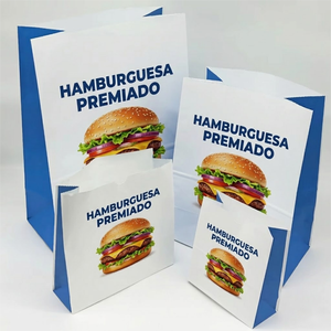 Bolsa de Papel Kraft con Logotipo Personalizado, Bolsa SOS sin Asas para Comida Rápida, Hamburguesas, Papas Fritas, Bolsa de Embalaje para Llevar - Product Image 3
