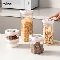 Récipient de stockage alimentaire hermétique avec dateur et compartiment absorbeur d'oxygène, pot de cuisine scellé en plastique pour céréales et aliments pour animaux