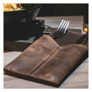 Cuillère en métal en cuir porte-couverts pour cuillère couteau fourchette argenterie pochette couverts sac à ustensiles et Offre Spéciale - Product Image 1