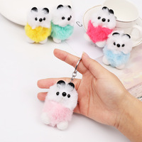 Mini ours en peluche Animal porte-clés jouets jolie fille en peluche moelleux pompon fourrure raton laveur Pom Pom fourrure porte-clés sac à dos sac pendentif à breloque