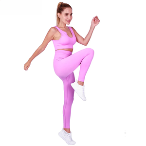 Hochwertiges Fitness-Set mit hoher Taille und Po-Lifting-Effekt, 2-teiliges Yoga-Set, nahtlose Stretch-Leggings für Damen, Workout, Laufen - Product Image 4