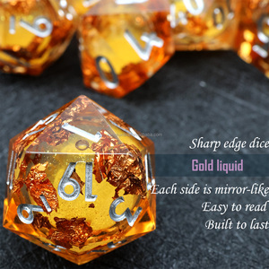 Magical Rose Resin DND Dice Set, impressionante líquido poliédrico Dice com uma flor para Dungeons and Dragons RPG-liquid7 - Product Image 4