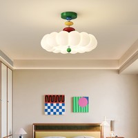 Lampu Plafon LED Spektrum Penuh Gaya Krim Modern Minimalis Besi+PE, Garansi 3 Tahun untuk Kamar Anak