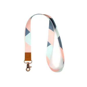 Lanyard Custom Logo Polyester Nylon Sublimation Printed Cell Phone Key Id Card Holder Neck Clip Badge Personalized Lanyard