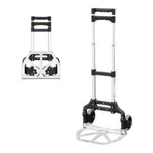 アルミ製四輪折りたたみ式ハンドトロリーカートプラットフォームショッピングカート<span class=keywords><strong>75kg</strong></span>積載量産業用ツールOEM - Product Image 3