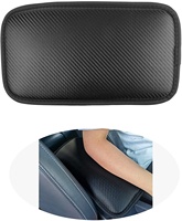 Universal New Design Car Black PU leather Console Armrest Storage Box Cover Carbon Fiber Pattern Car Seat Armrest Cover