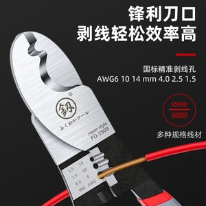 Alicates de Corte de Cable Fukuoka con Apertura de 4.5cm, Herramienta para Electricistas de Grado Industrial, Entrada Frontal Antimagnética - Product Image 5