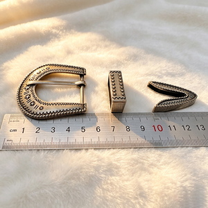 Hebilla de Cinturón de 3 Piezas con Ancho Interior de 10mm, 15mm, 20mm, 25mm, 30mm, 35mm, 38mm, Personalizable en Forma, Color y Tamaño, Estilo Western - Product Image 3