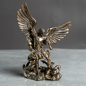 Figura de Resina del Arcángel Miguel, Pequeña Figura Abstracta de Ángel Católico, Estatua Religiosa Personalizada - Product Image 6