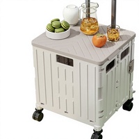 Chariot de courses pliable en PP, conteneur alimentaire écologique de 45/65L, facile à nettoyer pour la maison