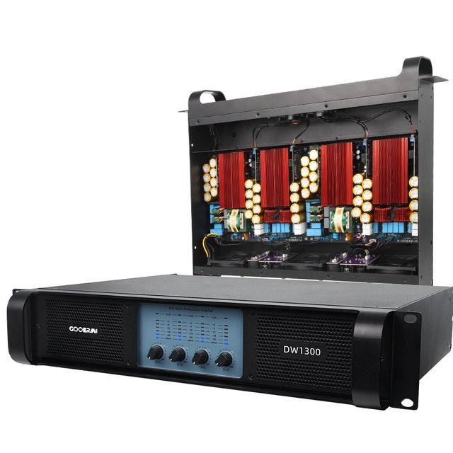 DW1300 Manufacturers' Hot-Selling 4*2000W Digital Audio Amplifier 4 Ohms Aluminium Sound Stage Music Power for Outdoor