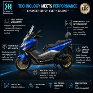 <span class=keywords><strong>Scooter</strong></span>/cyclomoteur à essence 150cc quatre temps refroidi par eau EURO 5, démarrage sans clé Bosch EFI, double frein ABS, vitesse 95 km/h pour autoroute/urbain - Product Image 2