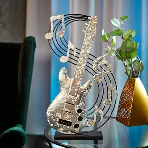 Dekorasi Rumah Alat Musik Besi Bentuk Gitar Dekorasi Atas Meja Logam Dekorasi Rumah Kontemporer
