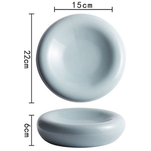 创意陶瓷厚餐盘白色圆形深汤盘甜点餐盘餐厅不规则餐具 - Product Image 6