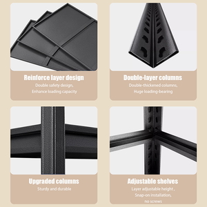 Stock local entrepôt US : 5 étagères métalliques <span class=keywords><strong>de</strong></span> rangement pour garage avec rails et étagères en fer - Product Image 3