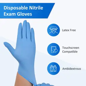 Disposable Nitrile Exam Gloves Medical Surgical Hospital Doctor Nurse Dentist Safety Non/Sterile
