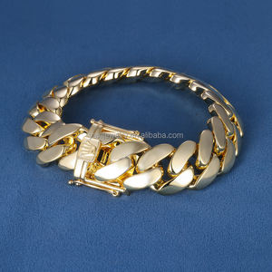 공장 사용자 정의 20MM 리얼 S925 실버 9k 10K 14k 18k 솔리드 채워진 화이트 골드 마이애미 쿠바 링크 체인 팔찌 - Product Image 3