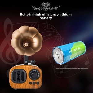 Hoa đến <span class=keywords><strong>Retro</strong></span> loa cổ điển nhỏ mini không dây khối lượng lớn gramophone xách tay <span class=keywords><strong>retro</strong></span> Loa <span class=keywords><strong>Bluetooth</strong></span> - Product Image 3